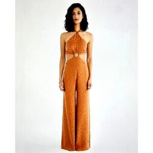 Rumer Animal Jumspuit - Rust Leopard- size XS